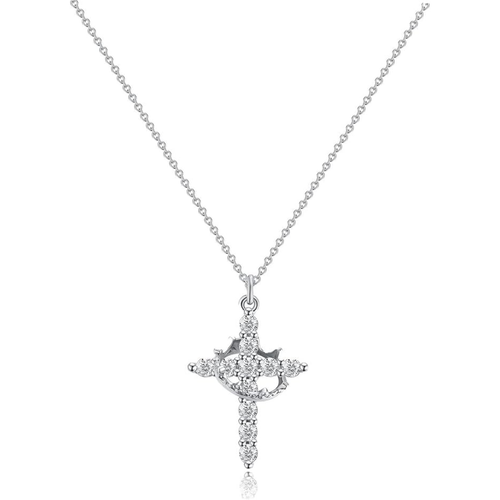 Collar de cruz con corona giratoria