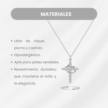 Collar de cruz con corona giratoria