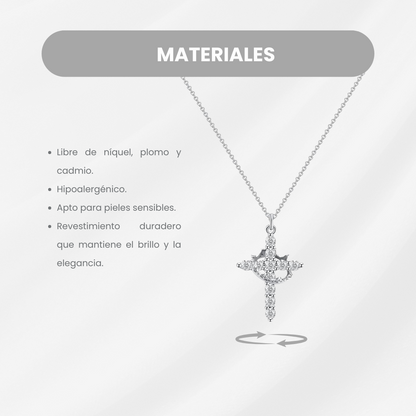 Collar de cruz con corona giratoria
